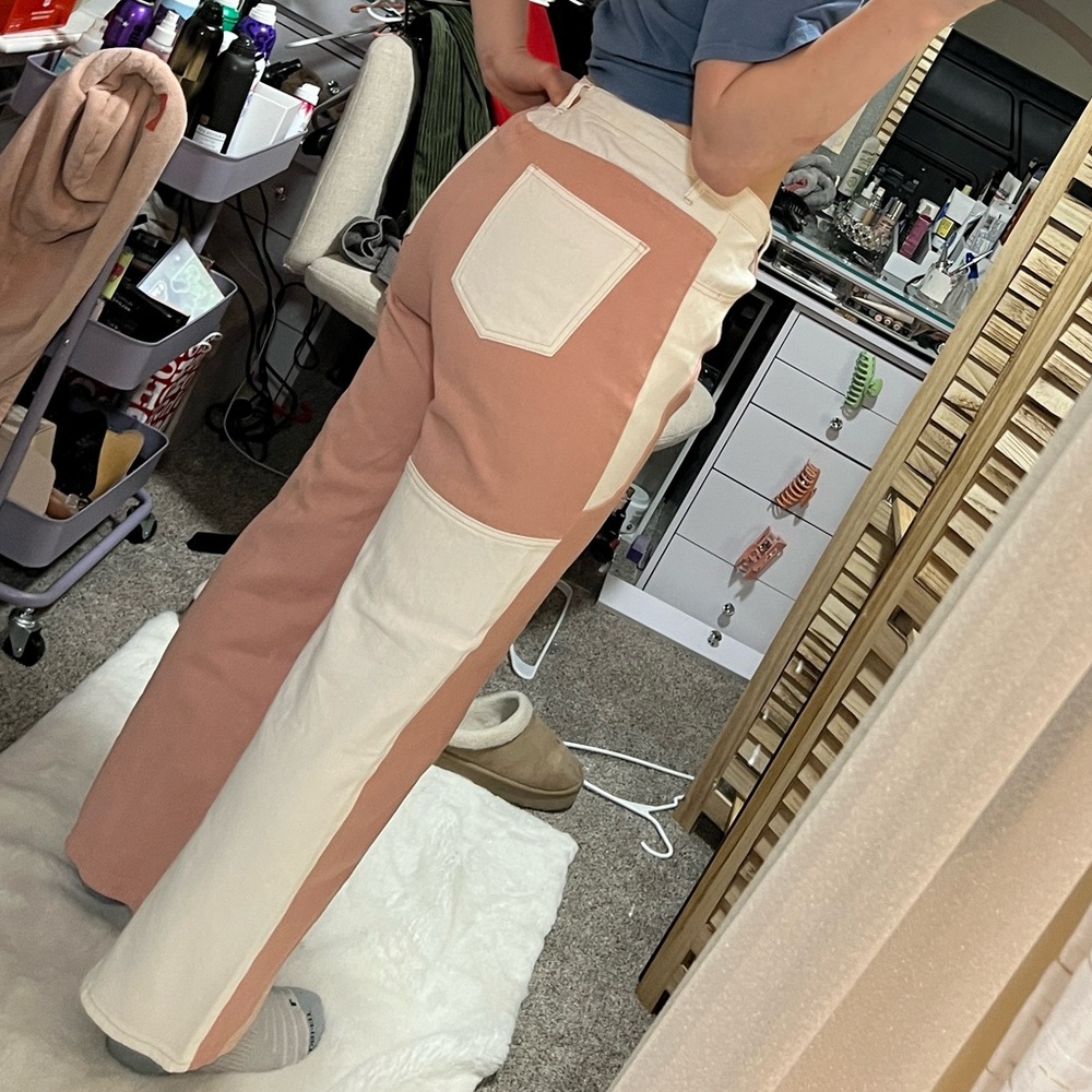 VALENTINES Pink Patchwork Jeans/pants